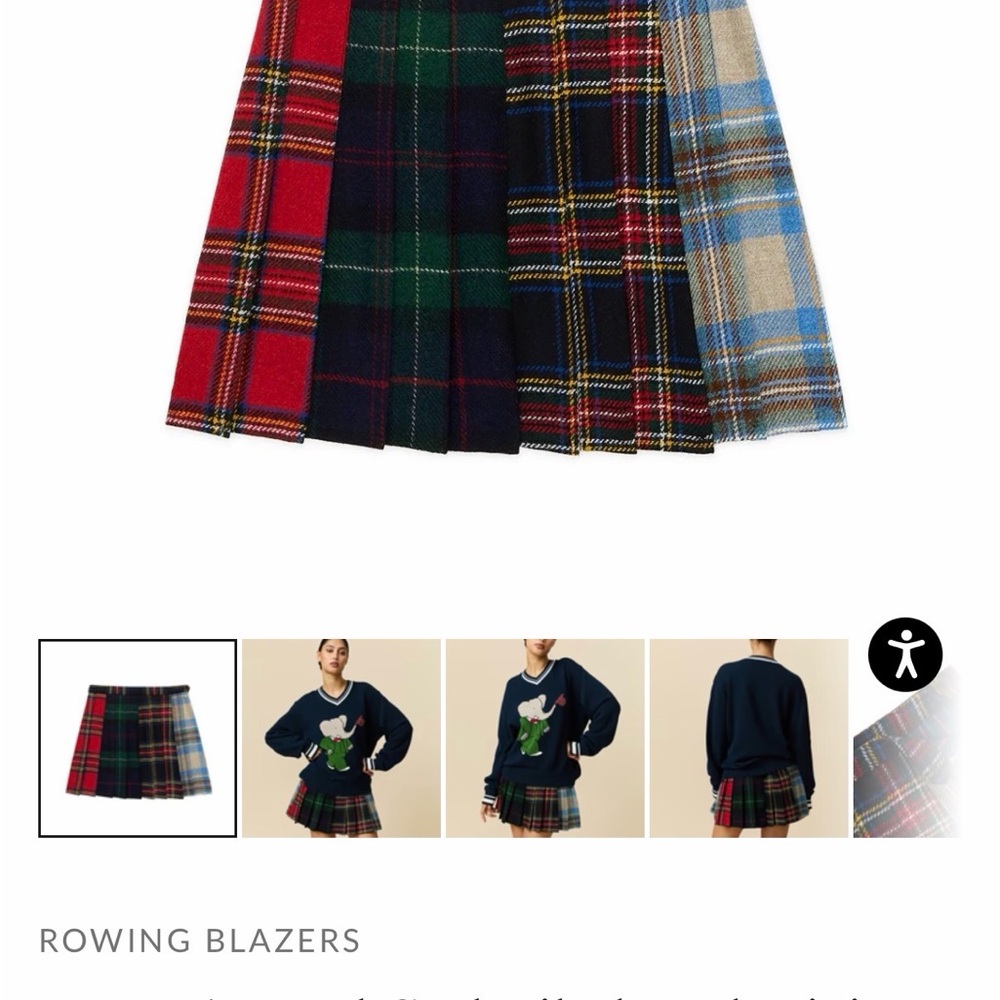 Rowing Blazers Tartan Mini Skirt - Red, Green, Blue - Picture 6 of 8
